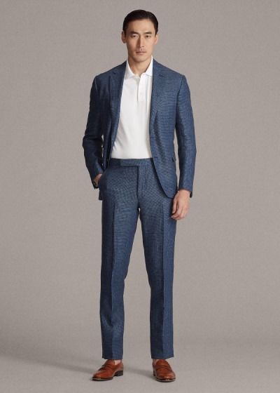 Men's Ralph Lauren Tick-Weave Suit Trousers | 386275DBP